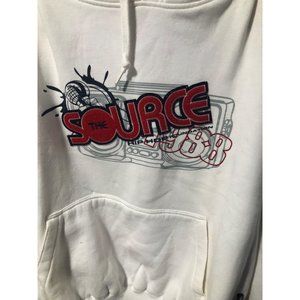 The Source Hip Hop Foundation 1988 White Hoodie Boom Box Vtg Street Wear